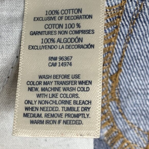 Oshkosh B'gosh Vestbak Girls Size 12 Months Dress Denim Bow Distressed - Picture 8 of 9